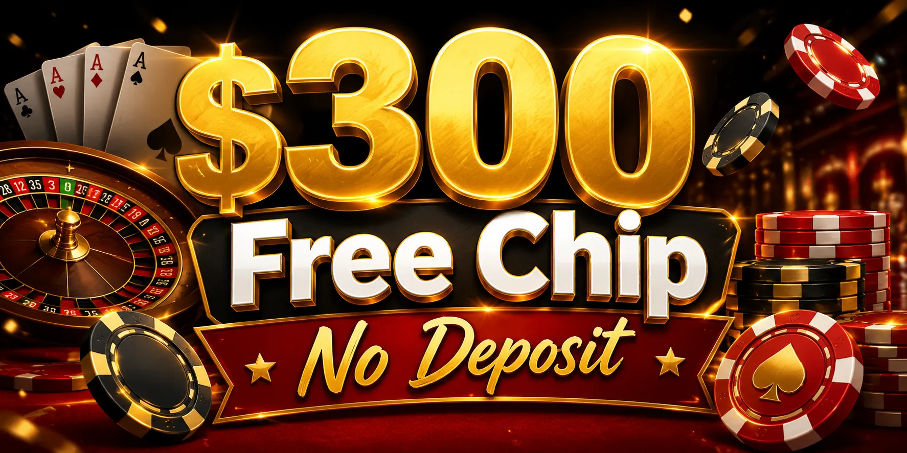 $300 Free Chip No Deposit Casino Bonuses