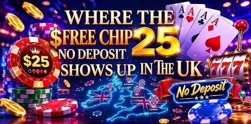 Where The $25 Free Chip No Deposit Offer Shows Up In The UK
